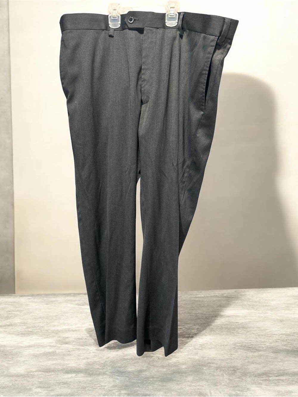 GS Gold Series Perfect Fit Dress Slacks Charcoal Gray Flat Front Pants 44x30